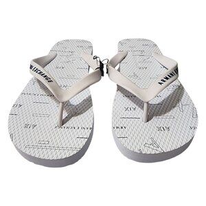 Armani Exchange Men PVC‎ with Logo Lettering Flip Flop Size 6.5 White